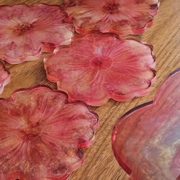 🌺 Flower serving bowl & Coasters set 🌺 - Picture 7 of 8